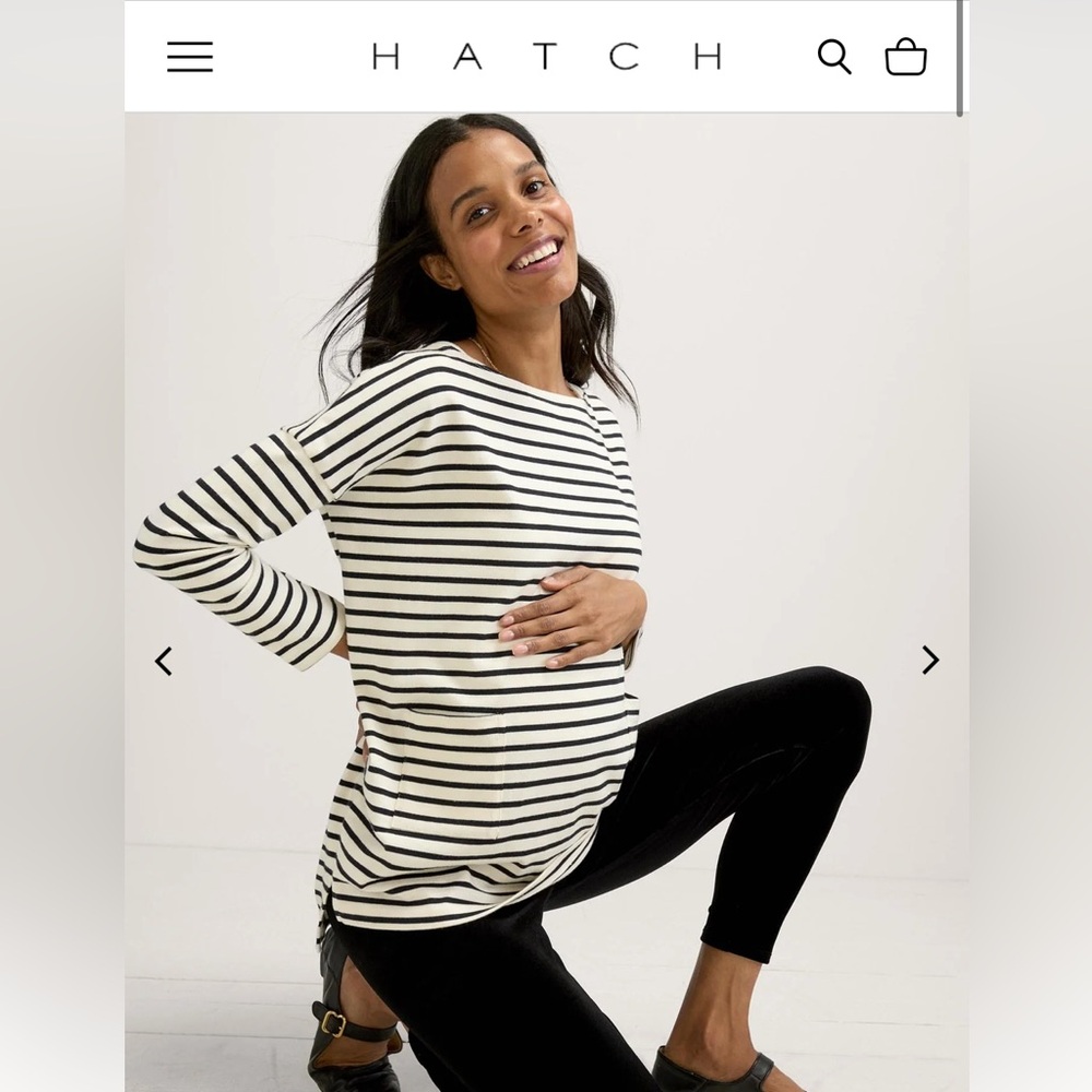 Hatch Women's Bateau Long Sleeve Striped Tee